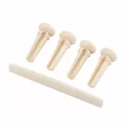 4pcs Acoustic Bass Guitar Bridge Pins +1 Saddle for Acoustic Bass Guitar