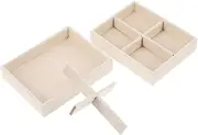 STOBAZA Jewelry Storage Box Set 2pcs Velvet Trays Necklace Display Ring Organizer Earring Holder Jewelry Trinket Trays