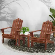 Outdoor Beach Style Lounges & Table Set (Brown)