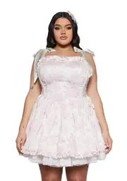 [Sugar Thrillz] Plus Takes The Cake Mini Dress - Pink Floral