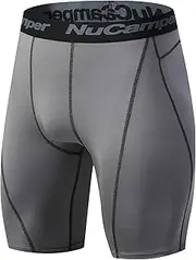 [NuCamper] Men's Compression Shorts Spandex Gym Baselayer Underwear Performance Workout Boxer Briefs Cool Dry Active Supporter