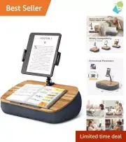 Multi-Functional Lap Desk & Tablet Holder with Adjustable Support, Gray Beanbag