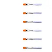 6x 12pc Jasart Short Flat Size 4 Acrylic Paint Brush Synthetic Hair Gold Taklon