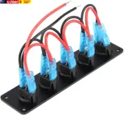 5 Gang round Rocker Switch Panel, Waterproof On-Off Toggle Switches, Function Ro