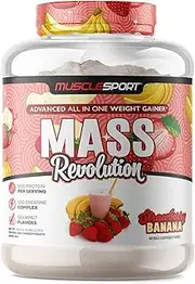Musclesport Mass Revolution Strawberry Banana Mass Gainer Powder 2.75 kg