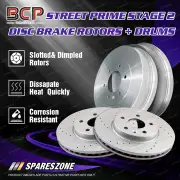 BCP Front+Rear Slotted Brake Rotors Drums for Mitsubishi Fuso Canter FE84B 09-12