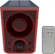 Topyond Solar Outdoor Motion Sensor Alarm,Remote Control with Adjustable Volume, Recording Function, and Solar Strobe Light, for Farm, Villa, Barn, Yard Security