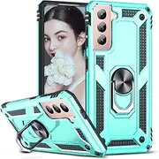[LeYi] for Samsung Galaxy S21 Case: Samsung S21 Case for Men Women, [Military-Grade] Heavy Duty Shockproof Protective Phone Case with Magnetic Kickstand for Galaxy S21, Mint