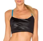 NWT ALALA Black Metallic Liquid Cut Sports Bra Cami XS Cup A Made In Canada