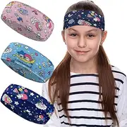 [CJQRL] Pack of 3 Girls' Headbands, Children's Headbands, Thin Ultra Light Wide Hair Band, in 3 Styles, Elastic Headband for School, Sports, Leisure