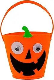 WIDMANN 61351 - Trick Or Treat Basket, Unisex Child, Pumpkin, Halloween, Theme Parties, Orange and Black Colour
