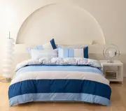 Mannix Striped Quilt/Doona/Duvet Cover Set - King Size