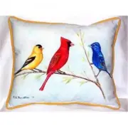 Betsy Drake ZP298 Three Birds Indoor & Outdoor Throw Pillow- 20 x 24 in.