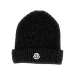 [MONCLER] MONCLER Lurex double knitting beanie hat Kids M M Black