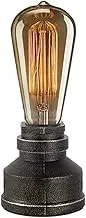 JINYU Vintage American Village Style Desk Light Creative Table Lamp Iron Steel Water Pipe Table Night Lights,Bedside Desk Lamps,Industrial Steampunk Retro Base E27 Holder Fitting Lighting Fixture