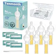 Colostrum Collector Kit Tenmonth Breast Milk Collector with Storage Case Set, Portable Colostrum Container Ready-to-Use, BPA Free 0.1oz/4ml, 6pcs