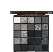 Black Smoky Eyeshadow Set, 25-Color Gothic Makeup Palette, Velvet Smooth Eye Powder, Intense Pigment, Waterproof Wear, Cool Neutral Tones, Perfect for Night & Event Looks