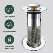 Kitchen Sink Drain Stainless steel Strainer Sink Stopper Bath Plug Pop-Up Bounc