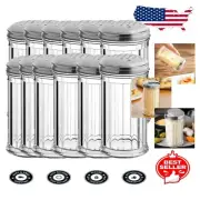 Elegant 12 Oz Parmesan and Spice Shaker Set with Stainless Steel Lids - 12 Pack