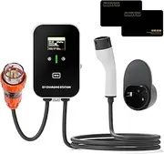 Portable 22KW 32A Type 2 EV Charger Station with AU 3-Phase CEE 5 PIN Plug LED Car Charger IP66 Waterproof 5M Cable Home Vehicle Charging Box with 2 Card