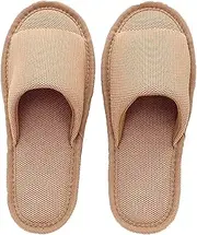 1 Pairs Open Toe Eco-Friendly Slippers Spa Slippers Unisex Hotel Slippers for Women and Men，Non-Disposable Guest Slippers (Color : Light Brown, Size : 29cm/11.4inches)