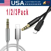 3 Pack For iPhone Audio Cable Adapter 8 Pin to 3.5mm AUX Audio Car Adapter Cord