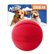 Nerf Dog Rubber Ball Dog Toy with Interactive Squeaker Lightweight Durable