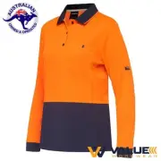 KingGee Womens Workcool Hyperfreeze Spliced Polo Long Sleeve K44730