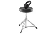 Alesis Electronic Drum Essentials Round Throne Stool Chair & Over-Ear Headphones
