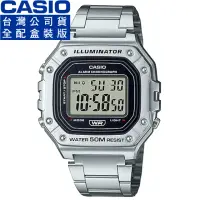 在飛比找momo購物網優惠-【CASIO 卡西歐】卡西歐野戰電子鋼帶錶-黑(W-218H