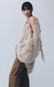 [Zimmermann] Illuminate Ruffled Georgette Tunic Top