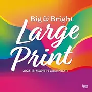 Big & Bright Large Print | 2025 12 x 24 Inch Monthly Square Wall Calendar | Matte Paper | Plastic-Free | BrownTrout | Easy to See Large Font