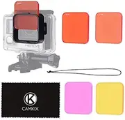 CamKix Diving Lens Filter - Fits Standard Waterproof Housing - Enhances Colors for Underwater Video and Photography fits GoPro Standard Waterproof Housing 5 Filters (3X Red + Magenta + Yellow)