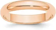 [JewelryWeb] 10k Rose Gold 4mm Half Round Band Ring Size 13-Band Style-Ring for Women and Men