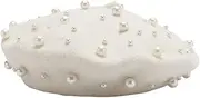 [Retzjorv] Women's Wool Berets Sweet French Pearl Beaded Beret Cap Winter Hat Knitted Beanie Hat for Girls