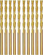 Drywall Cut Out Bit 1/8 inch Sabre Point HSS Cutout Router Bit Titanium Nitrided Cutting Zip Bits for Gypsum Board-10Pcs