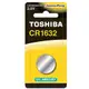 【東芝Toshiba】CR1632鈕扣型 鋰電池1顆裝(3V DL1632鈕型電池 無鉛 無汞) (2折)