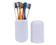 Adult Toothbrush, Manual Toothbrushes, Barrel Travel Toothbrush,Gray