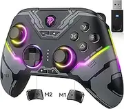 EasySMX X15 Wireless PC Controller with 7 Light Colours, 2 Light Modes – Hall Joystick – Hall Trigger – 1000 mAh Rechargeable Battery – Turbo – for PC/Switch/Mobile/Tablet