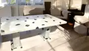48"x24" White Agate Dining Table Stunning Design Crystal Gemstone Bedroom Decors