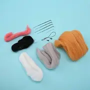 Needle Felting, Needle Felting Starter Kit Doll Needle Felting Needle Felting Starter Kit Animal Doll Shape Craft DIY Handcraft Material Bag (Pig, Shiba Inu) (Rabbit and Shiba Inu) (Cat Shiba Inu)