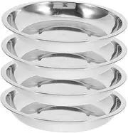 GALPADA 4pcs Stainless Steel Pet Feeding Bowls Cat Dog Dishes for Whisker Fatigue Relief Easy to Clean Metal Food Water Bowls for Small Pets Durable Stylish Design
