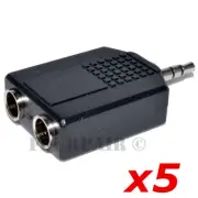 5 Pack - 1/4" Dual Stereo Female to 3.5mm 1/8" Male TRS Audio Y Splitter Adapter