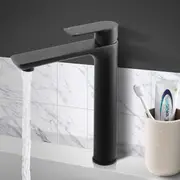 ACA Bathroom Tall Basin Mixer Tap Solid Brass Black Faucet WELS