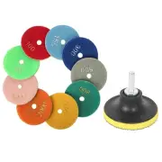 11Pcs 3 Inch 80mm Diamond Polishing Pads Kit Wet/Dry for Stone8979