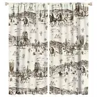 Vintage American Wilderness Western Cowboy Curtains,Sketch Style Western Cowb...