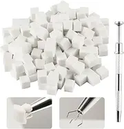 Nail Sponges for Ombre with Metal Grabber, 150 Pcs Soft Ombre Nail Art Sponges Ombre Nails Design, Ombre Nail Brush with Grabbing Pen, Ombre Brush Nail Art Tools for Making Gradient Nail Art Pattern.