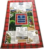 Scottish Recipe Tea Towel Red Tartan 100% Cotton Scotland Icon - UK