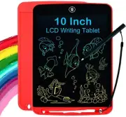 LCD Writing Tablet for Kids 10 Inch, Colorful Doodle Board Drawing Red