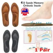4D Memory Foam Orthotic Arch Sport Support Shoe Insoles Pads Pain Relief QS